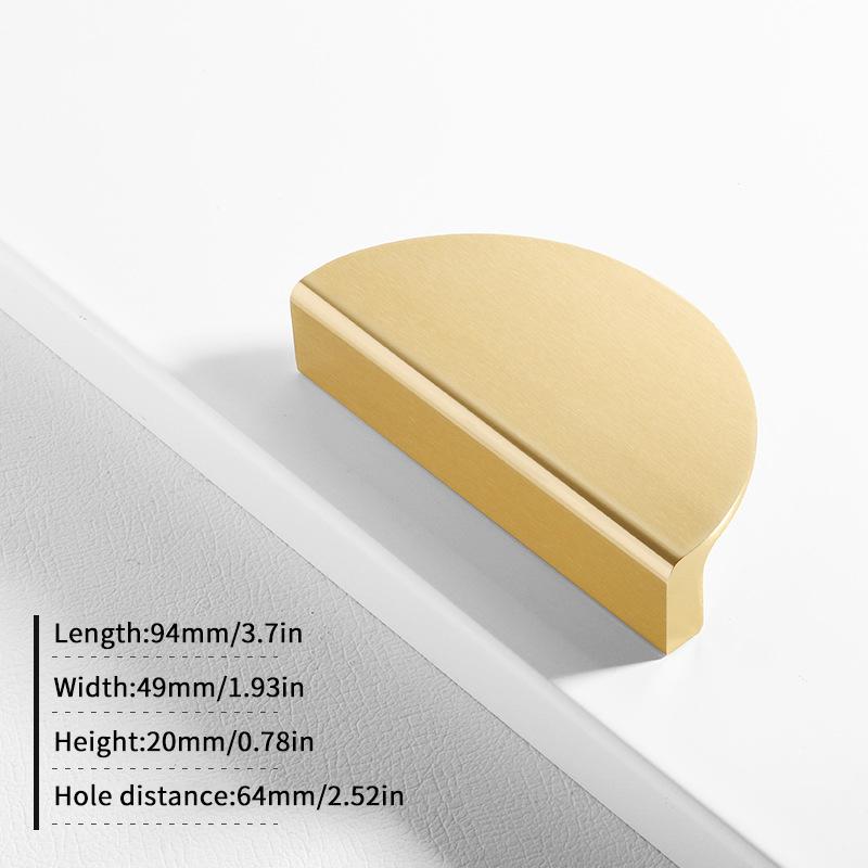 Cabinet Door Semicircle Handle Split Cabinet Shoe Cabinet Door Handle Aluminum Alloy Exposed Gold Round Furniture Door Handle