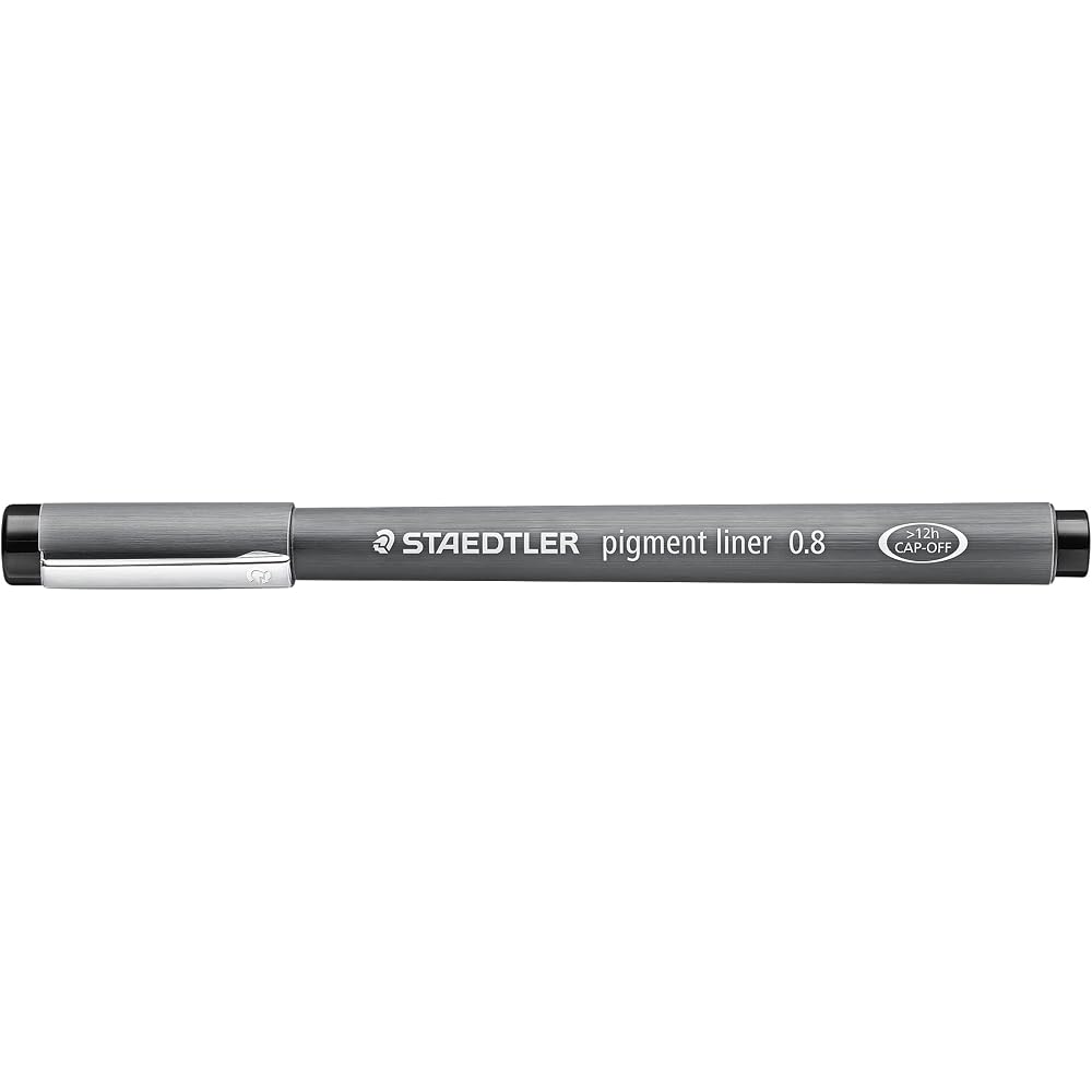 STAEDTLER (STAEDTLER) Water-based Pen Pigment Liner, Black, 0.8 mm, 10 Pcs, 308 08-9
