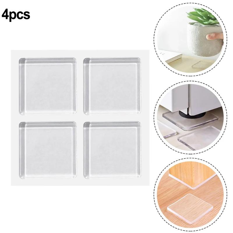 4Pcs/Set Transparent Anti Vibration Shock Absorbing Pad Mat Washing Machine Self Adhesive Mute Anti-Shock Protection Porte Pad