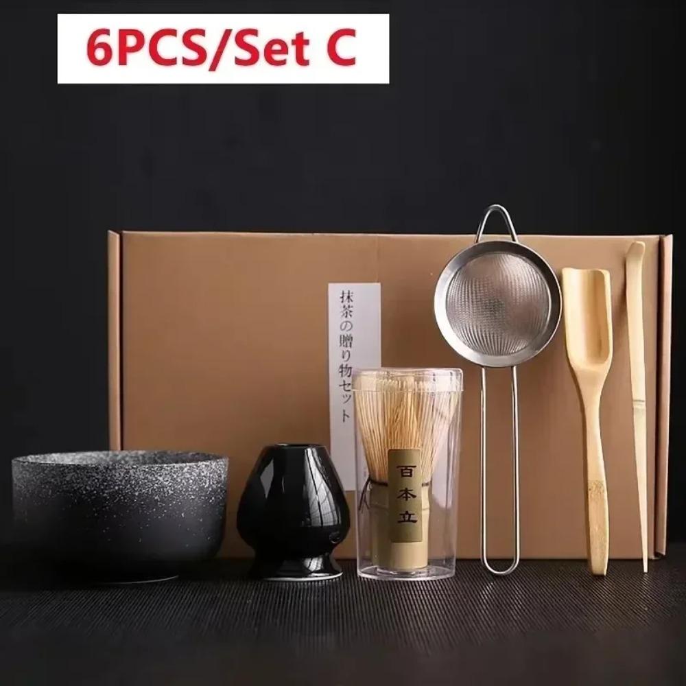 4Pcs 7 Pcs/set Japanese Matcha Blender Set Bamboo Whisk Matcha Brush Teaspoon Kiln Tea Set Beverage Shop Tea-Making Tools