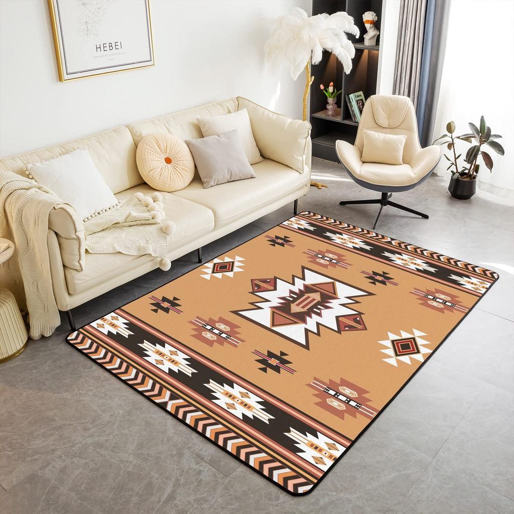 Western Aztec Living Room Rug Exotic Nordic Style Bohemian Floor Mat Ethnic Tribal Arrow Doormat Country Retro Geometric Carpet