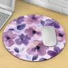 1pc Purple Floral Round Mouse Pad Non-Slip Rubber Surface Desk Accessories Desk Pad Pc Setup Accessories Mouse Mat Rug Computer