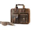 Grain Buffalo Leather 15 Inch Briefcase Messenger Laptop Computer Bags Satchel For Office, Work, Business & Travel
