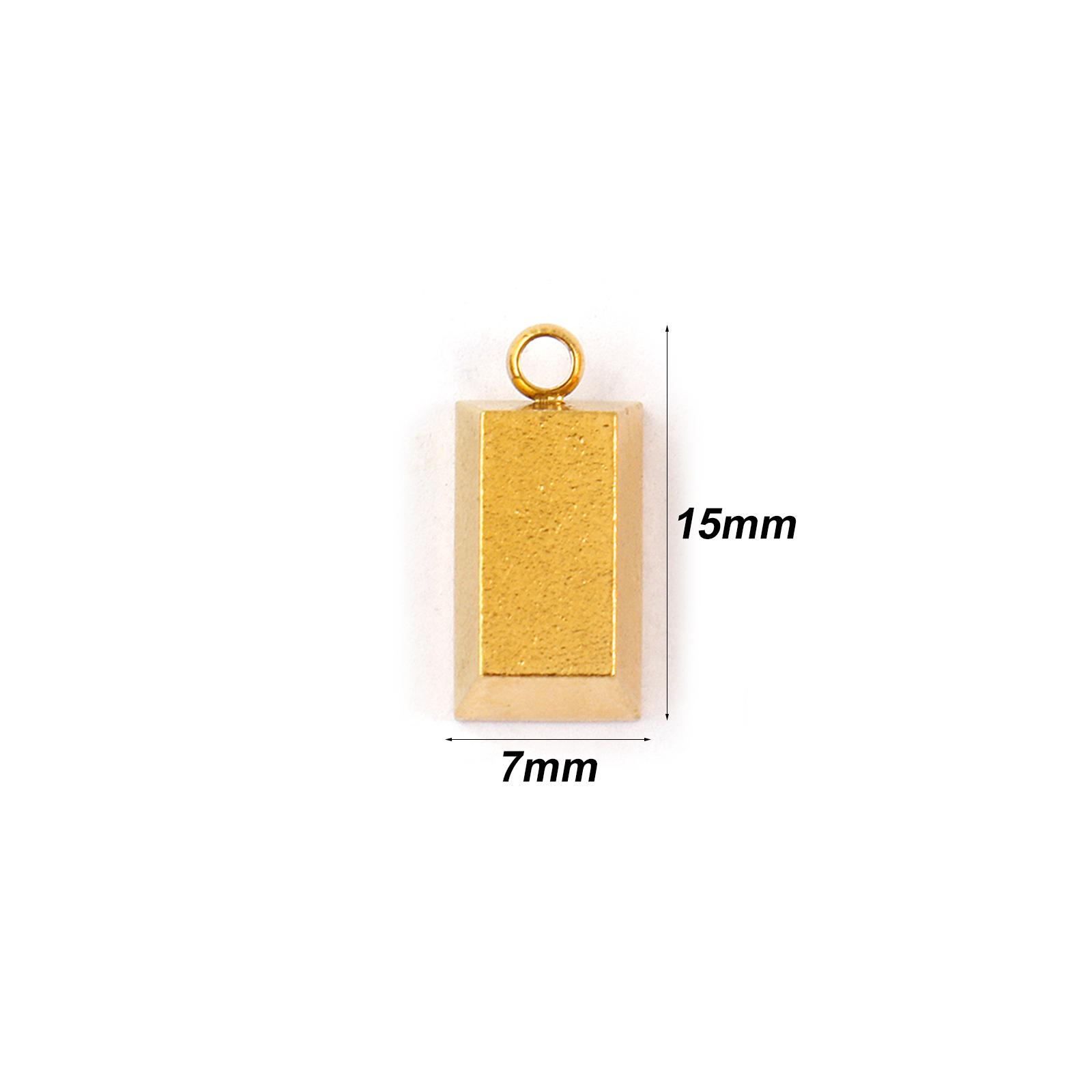 

2 PCs 304 Stainless Steel Charms 18K Gold Plated Brick Pendants For DIY Necklace Earrings Bracelet Keychains Jewelry Making