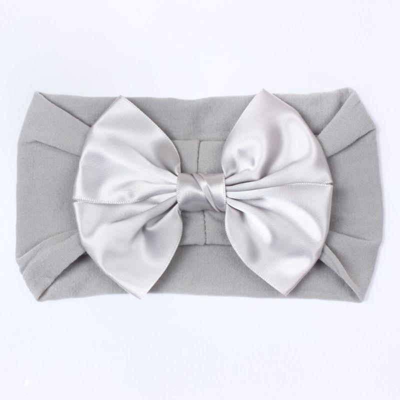 New soft nylon children's hair accessories, baby wide-edge bow elastic headscarf, baby headband.