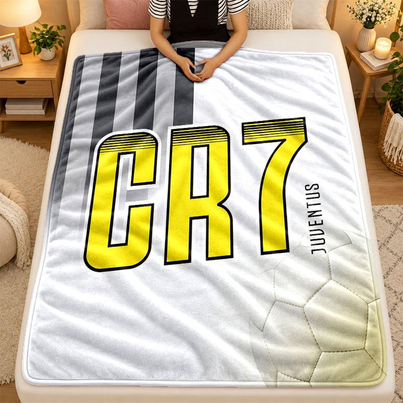 Flannel BlanketCristiano Ronaldo Warm Soft Throw Blanket for Indoor Sofa Bed Living Room Use