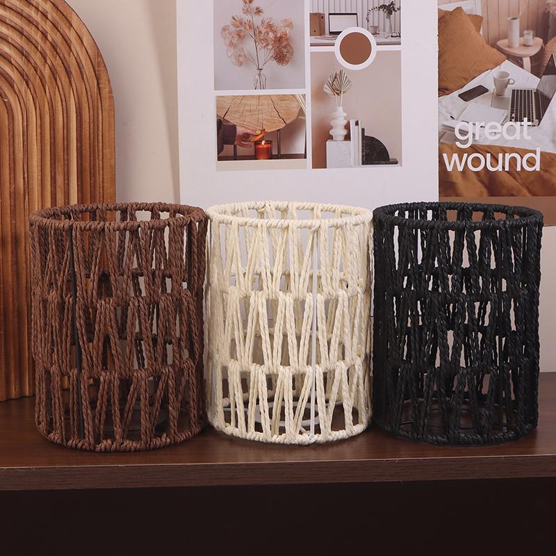 Rattan Lampshade 11.5X14.5Cm Pendant Lamp Shade Bohemian Style Handwoven Lampshade Home Cafe El Ceiling Lamp Light Cover