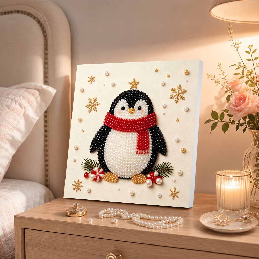 Pearl painting penguin Christmas art kit DIY handmade home decor painting