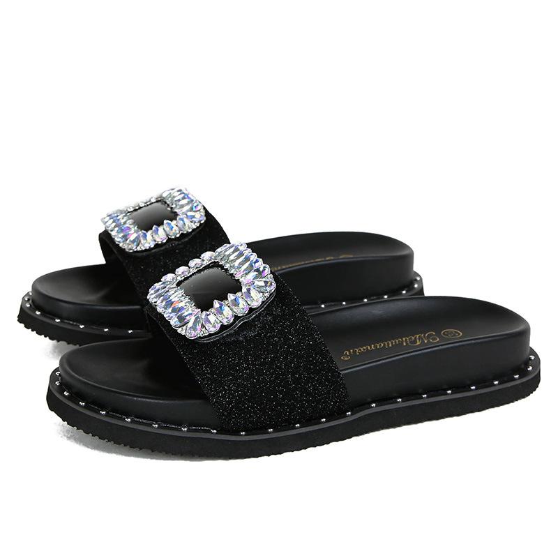 Slippers women's outer wear 2025 new summer fashion versatile thick-bottomed sandals women's large size 414243 one-word skirt