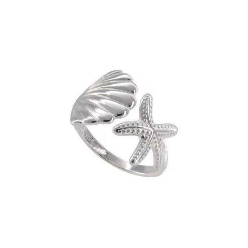 Classic Simple Multi Functional Ocean Series Spring/Summer Sea Star Shell Ring Exquisite and Generous Ring Jewelry