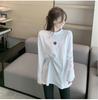Women's Winter Velvet Layered Embroidered White Top - Korean Style Loose Fit