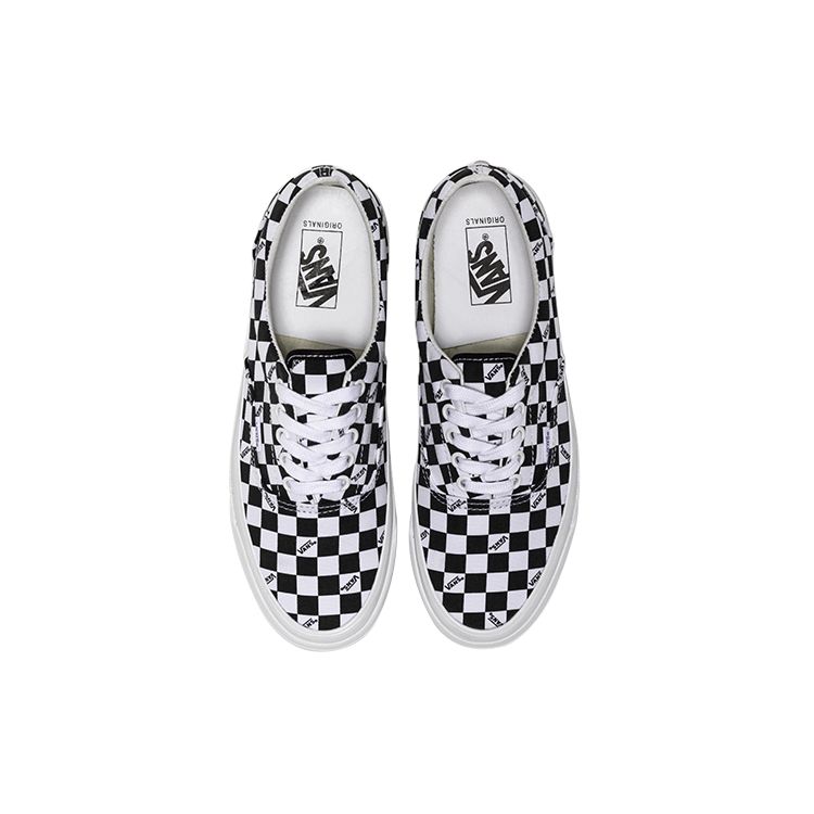 Vans OG Era LX Checkerboard Logo - Black Unisex Sneakers White VN0A3CXN9TB