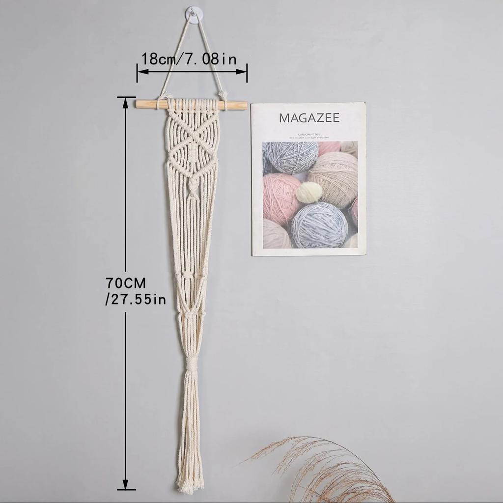 1/2Pcs Handmade Macrame Plant Hanging Rope Flower Pot Planter Hanger Wall Decor Courtyard Garden Plant Hanging Basket Rope