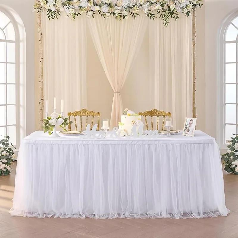 6/9/14FT Table Skirts Birthday Tulle Table Skirting Wedding Party Tutu Tulle Table Skirt Baby Shower Wedding Party Home Decor