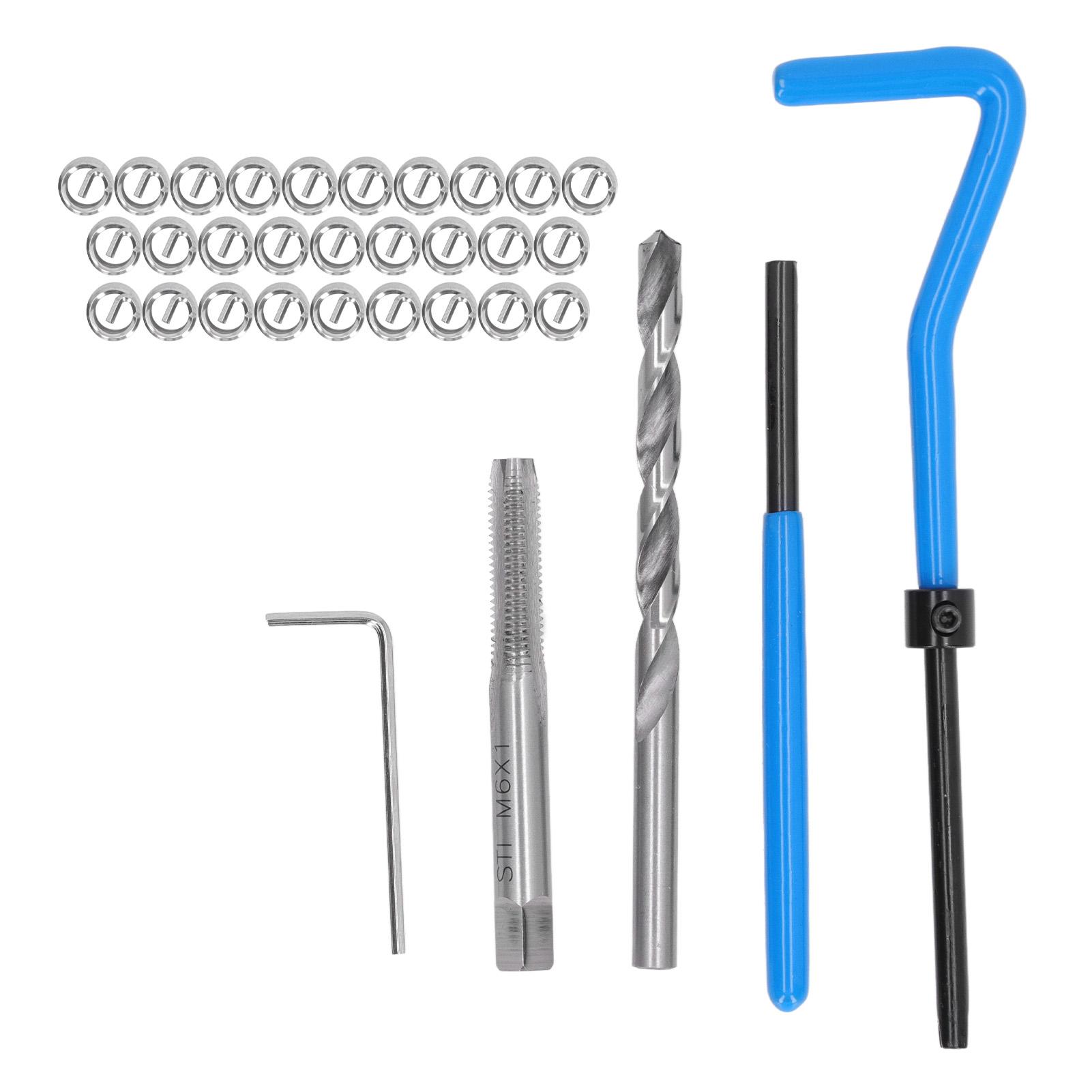 

Полный набор для ремонта резьбы Высокопрочный набор для ремонта сверл для восстановления поврежденной резьбы M6x1