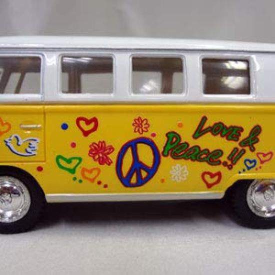 1962 Volkswagen Bus LOVE PEACE Red & 132 (Yellow)