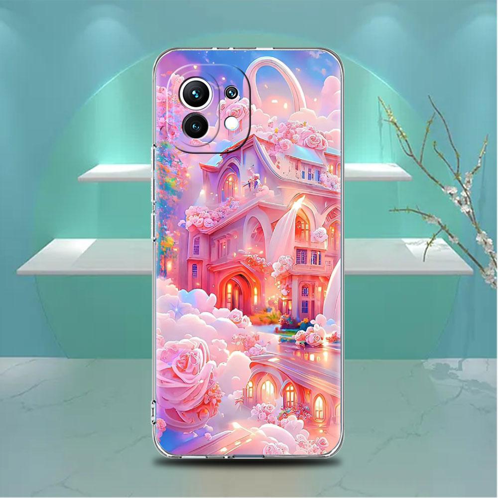 

Прозрачный чехол для Xiaomi Mi Poco X3 NFC M3 Pro F3 F1 11 Lite 12 Note 10 11T 9T Прозрачный чехол для телефона Flower Pink Xiaomi Poco F3