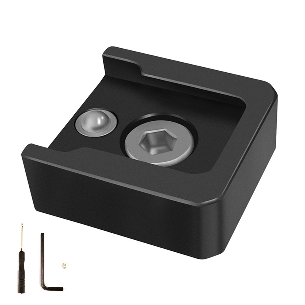 Aluminum-alloy Cold Shoe Mount Adapter Base with 1/4" Mounting Screw for Camera Cage Flash LED Light Expansion Holder