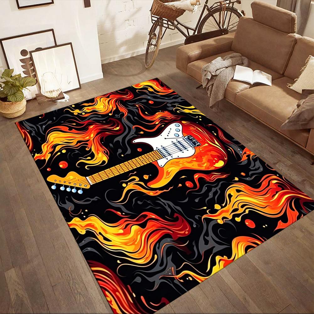 Fantasy Guitar Artwork Floor Mats for Living Room, Bedroom and Room Decoration Are Suitable for Gifts.