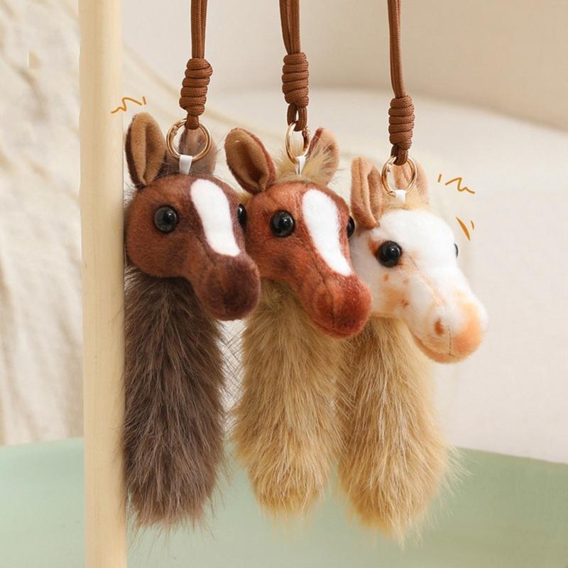 Plush Horse Toy Pendant Decoration for Office Desk and Living Room Animal Ornament Gift for Friend Family