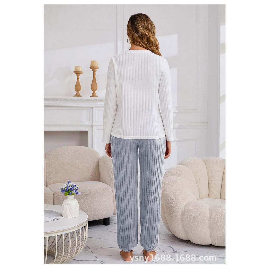 Four Season Style Love European and American Soft and Skin Friendly Comfortable Home Clothes, Long and Short Two-piece Set Pajamas