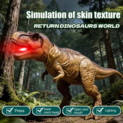 Giocattolo Dinosauro per Bambini con Luce Suono Articolazioni Mobili Ruggenti Figura di Tyrannosaurus Rex Carnotaurus Velociraptor Modello Dino Simulato Educativo per Bambini Piccoli