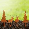 4 Pack Rustic Iron Deer Forest Art, Large Tree Sculpture Garden Decor for Lawn Yard Outdoor Indoor