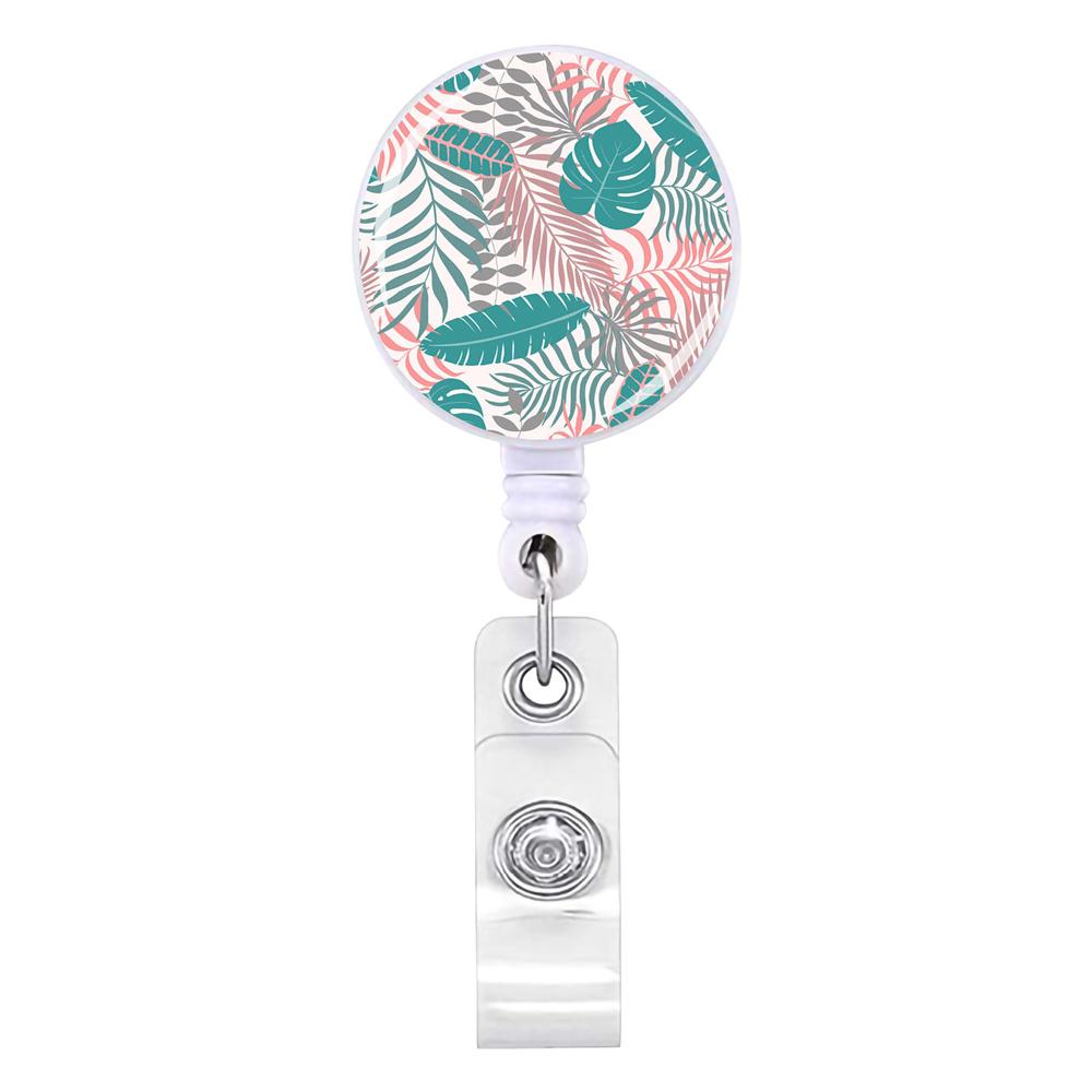 Flower Succulents Retractable Badge Reel Lanyards Id Name Card Badge Holder Nurse Student Employee Card Alligator Clip Supplies
