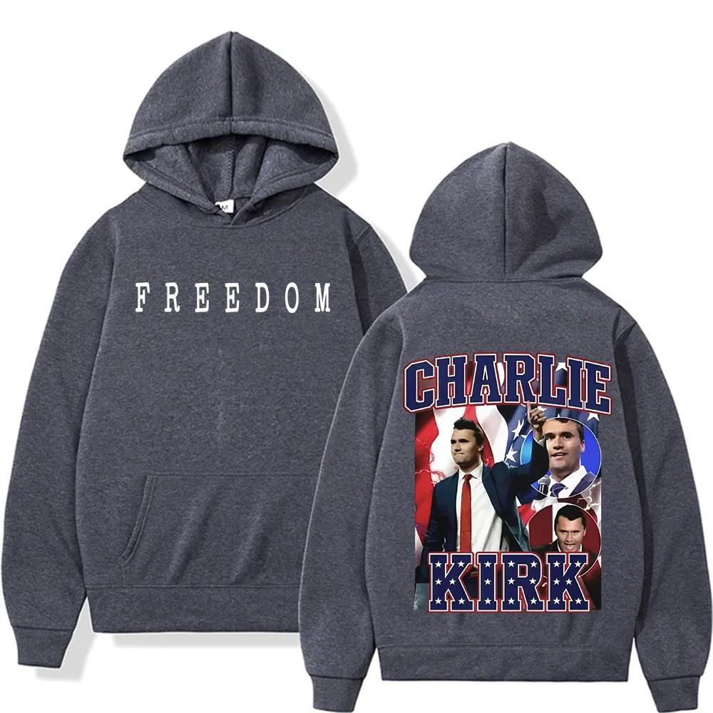 Charlie Kirk Great Patriot Graphic Print Hoodie AutumnWinter RetroHarajuku HoodieMen's Casual High Quality Sweatshirt Sweatshirt