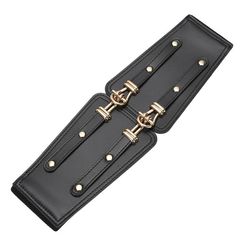 Belt Women'S Dress Wide Waist Seal Buckle Decoration With Skirt Outer Elastic Belt Waist French Elegant And Thin
