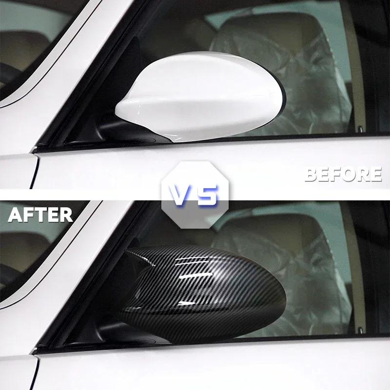 Czarna Nakładka na Lusterko Boczne z Wzorem Włókna Węglowego Zamiennik dla BMW E90 E91 2005-2007 E92 E93 2006-2009 E81 E82 E88 E87 E88