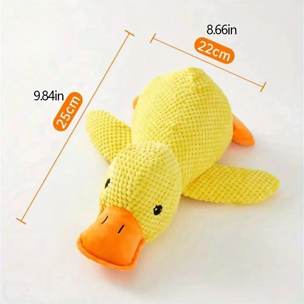 

Durable Chew-Resistant Plush Duck Dog Toy,Soft Interactive Chew Proof Companion,Bright Yellow Safe Chewable Puppy Toy for Dogs