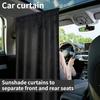 Universal Car Interior Partition Privacy Curtain Sunshade Protection Heat Insulation Sunscreen Front Rear Seat Isolation Curtain