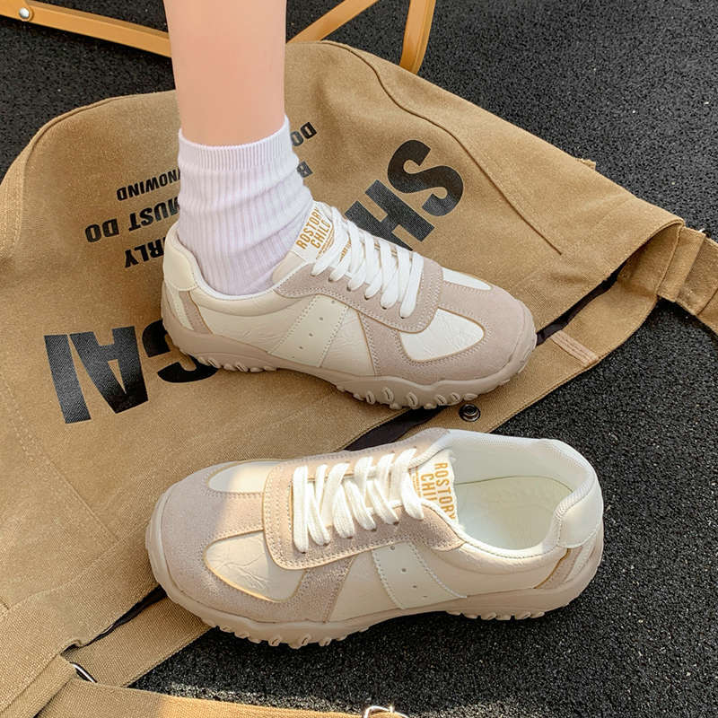 Flat bottom lightweight non-slip white shoes casual running sports shoes women's 2025 spring and autumn new dopamine German training shoes