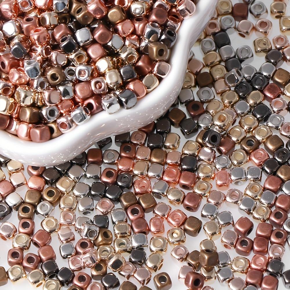 400pcs mixed color small square CCB plastic spacer beads with 1.4mm holes, used for jewelry making