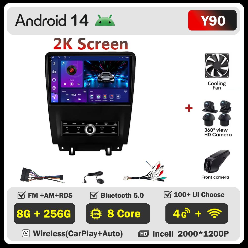 Android 14 For Ford Mustang V S-1972009 2010 2011 2012-2014 Car Multimedia Video Player Autoradio Touch Screen GPS Navigation