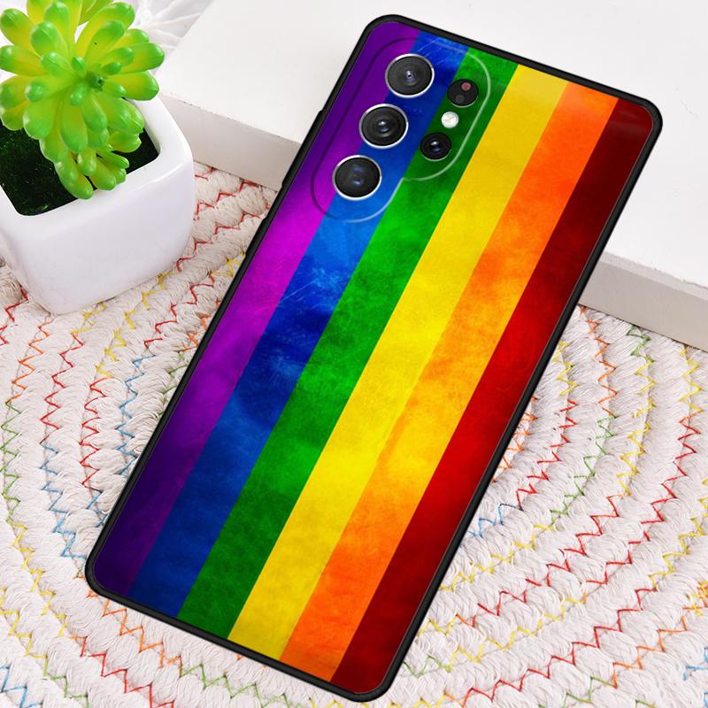 Gay Lesbian LGBT Rainbow Flag Pride Silicone Phone Case For Samsung Galaxy note 10 S26 S24 S23 S22 S21 Plus S25Ultra Capa Cover