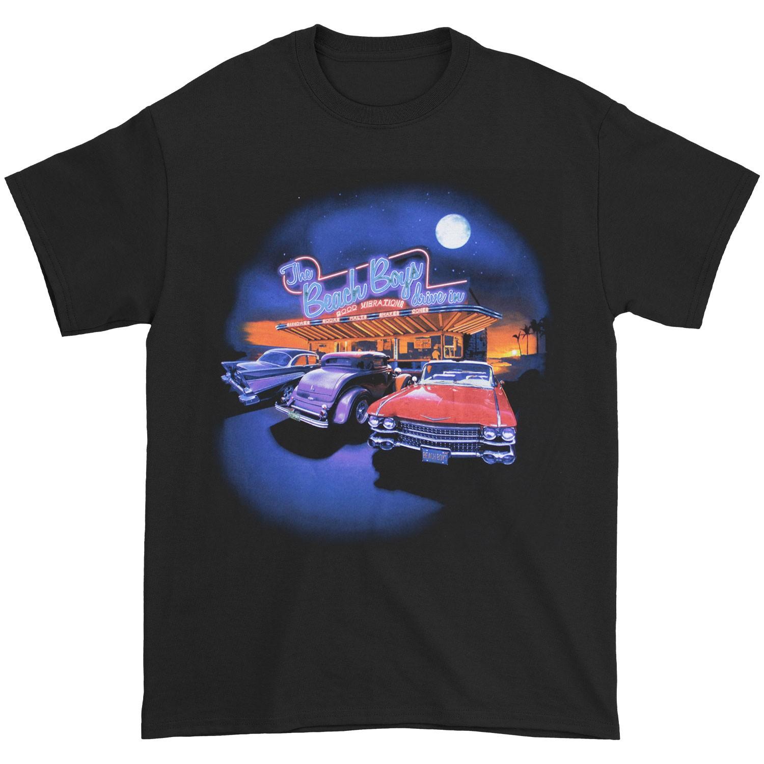 Men s Beach Boys Drive-In Diner T-shirt Medium Black 4XL