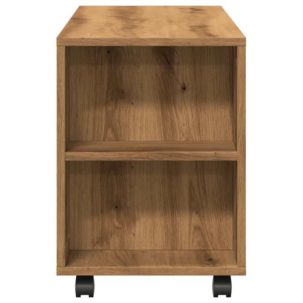 TV Stand with Casters Artisan Oak Finish 102 x 34.5 x 43 cm Engineered Wood