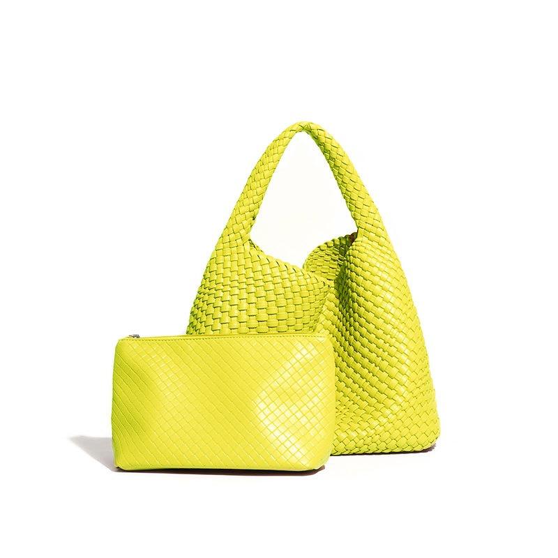 Pure Hand-woven Women's Bags, Large-capacity Shoulder Handbags, Fashionable and Versatile Underarm Bags, Exquisite and Simple