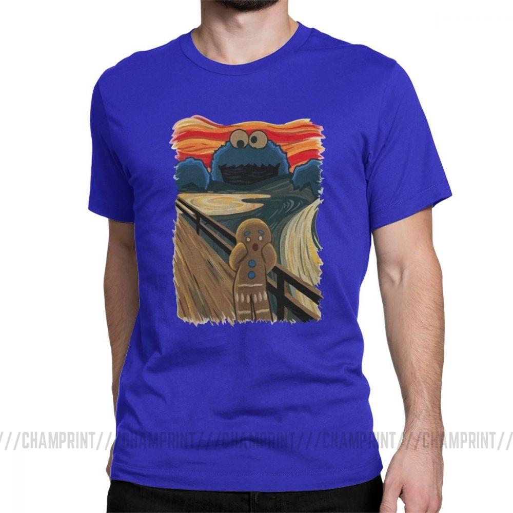 Famous Painting Harajuku Clothing Shouting Screaming Gingerbread Men S T Shirts Sesame Street Tee Shirt Cookie
