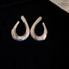 Fashion Multilayer Ring C- Shaped Stud Earrings for Women Minimalist Minority Design Earrings Fashionable Earrings Accessible Luxury Fancy