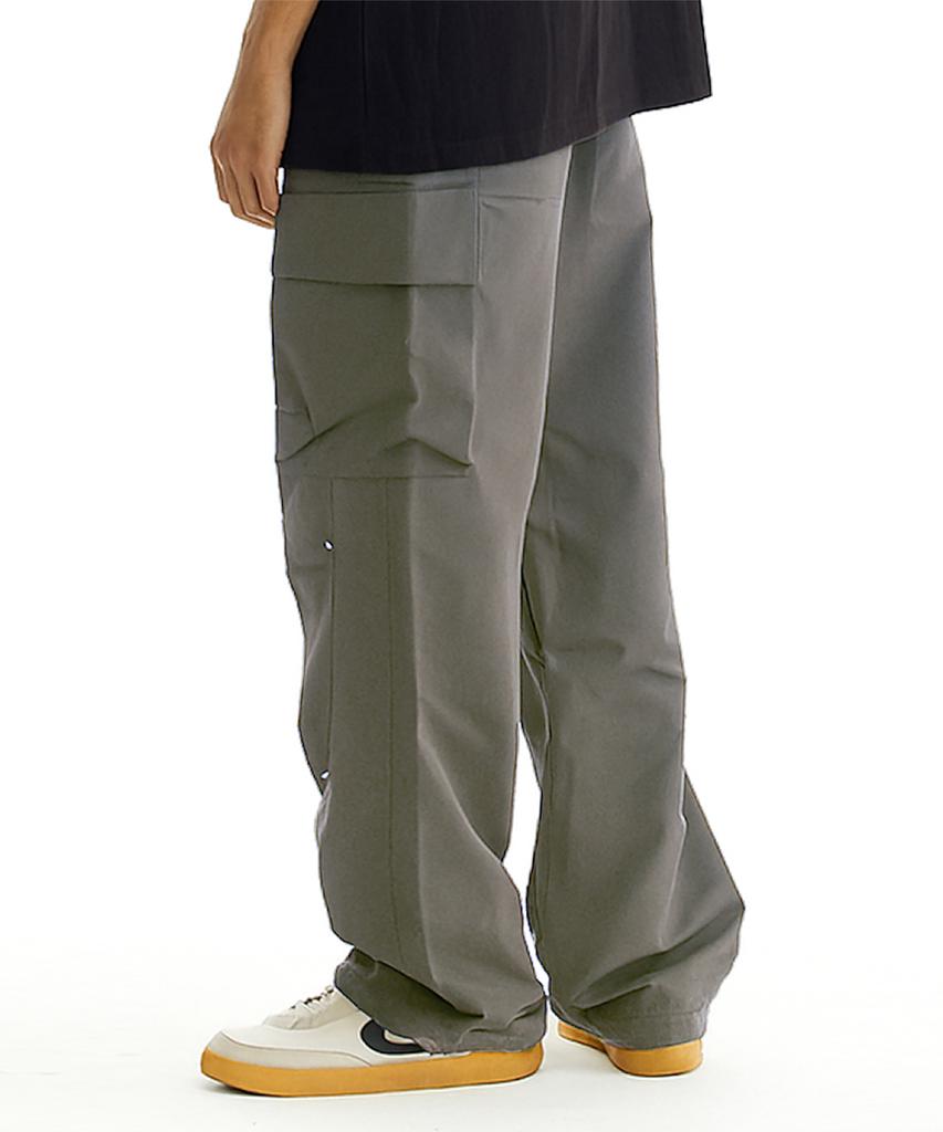 CREAM SODA LAB Wide Parachute Cargo String Four-Way Stretch Rivet Pants