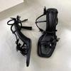 Summer Square Toe Thin High Heels Women Sandals Sexy Butterfly-knot Narrow Band Shoes Pole Dancing Sandalias Dress Pumps Women