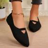 Fashion Women Knitting Shallow Pointed Toe Flats Shoes 2024 Autumn Fashion New Walking Casual Shoes Cozy Dress Travel Chaussures Femme
