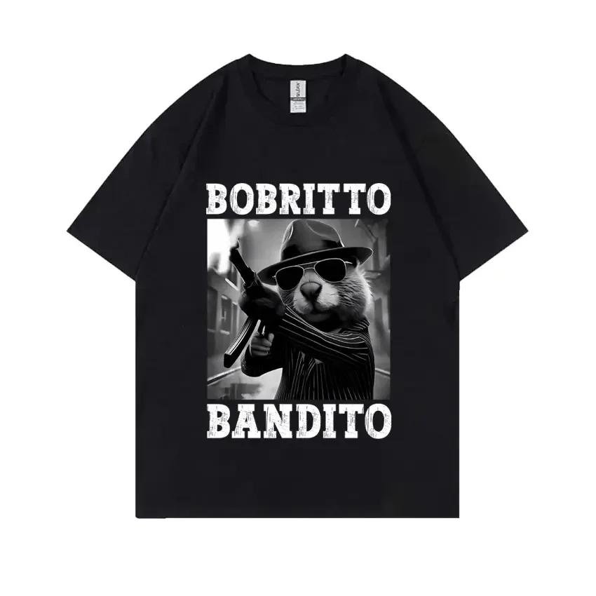 

Bobritto Bandito Смешной мем про бобра Женская летняя футболка с круглым вырезом и коротким рукавом Повседневный юмористический топ Удобная женская футболка S разноцветный