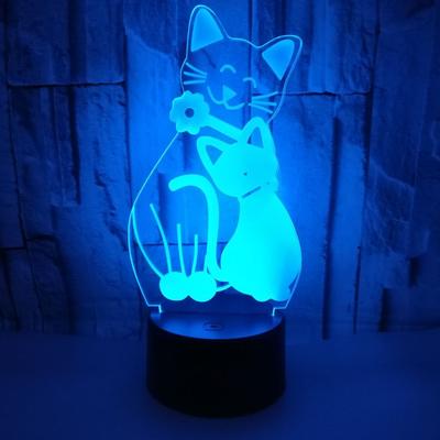 Cat Remote Touch Colorful 3d Night Lamp  Acrylic  Vision Led Small Table Lamps Factory Children's Room Desk Lamp