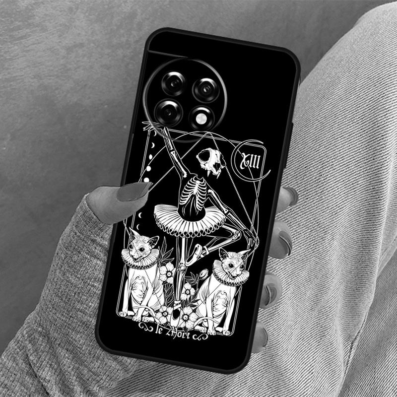 Death Tarot Cat Cover For OnePlus 12 12R 13 13R 11 10 Pro 8T 10T OnePlus Nord 4 CE 3 2 Lite N30 N20 N10 Case