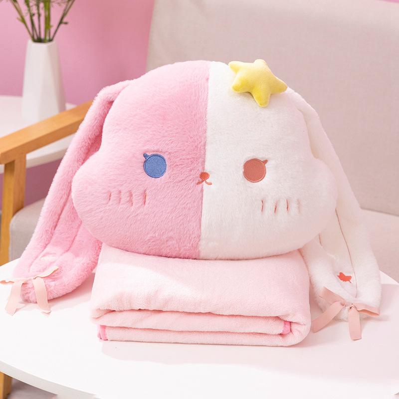 Cartoon Cloud Rabbit Throw Pillow Plush Toy Doll Office Nap Throw Pillow Blanket Girl Soothing Doll