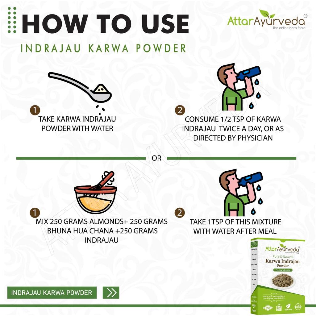 Attar Ayurveda Karva Indrajau Powder 250 g Pure Herbal Bitter Indrajav Powder Natural Daily Wellness Support Supplement